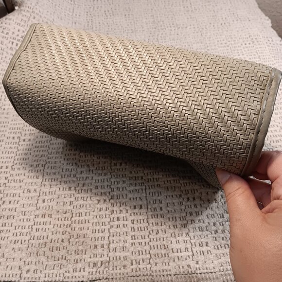 Joan & David green herringbone folding hanging travel makeup toiletry case - Picture 3 of 13